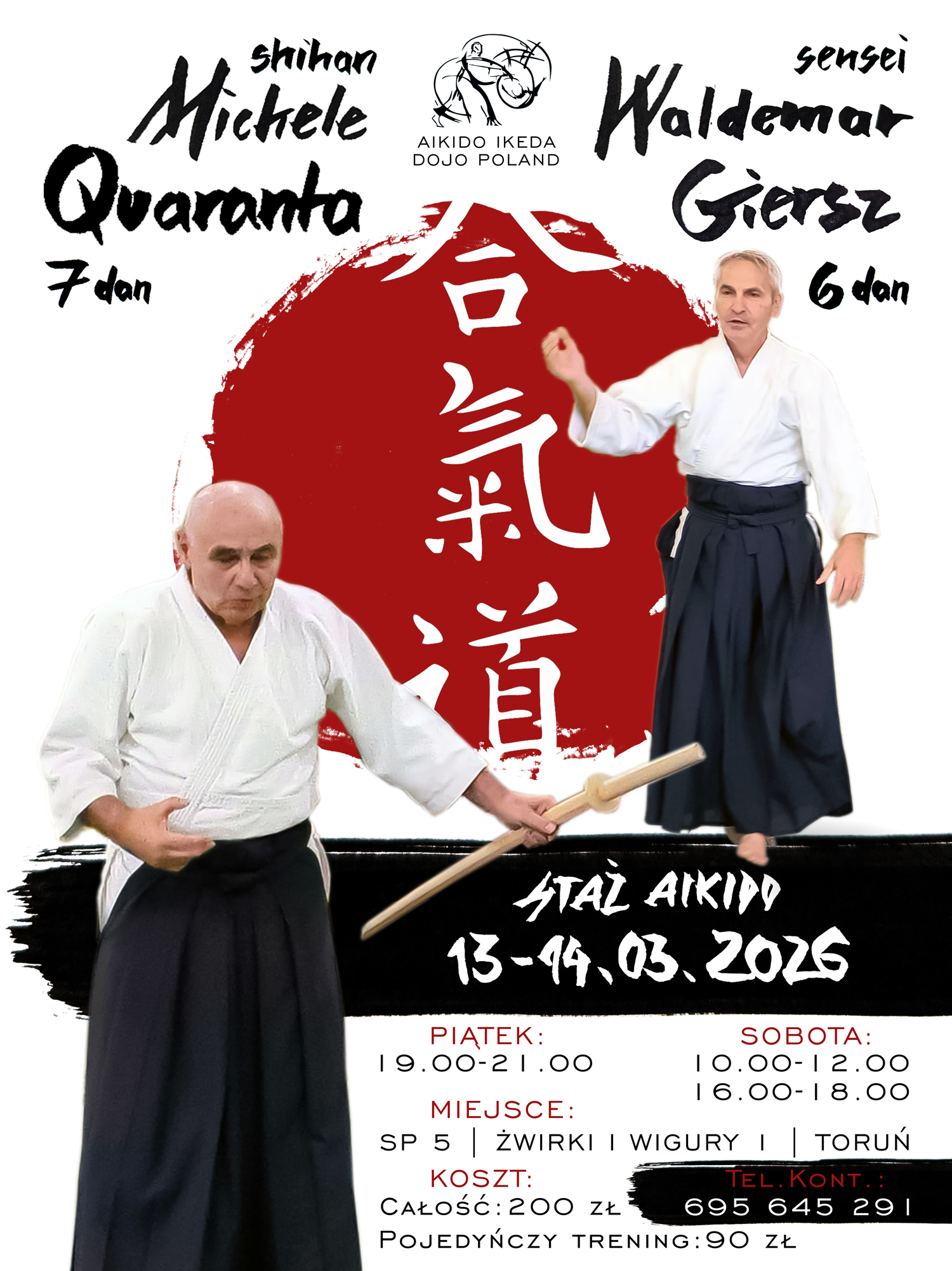 Seminarium Toruń - shihan Michele Quaranta i sensei Waldemar Giersz | 13-14.03.2026